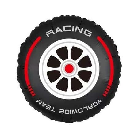 Шар (18"/46см) Круг Гоночное колесо, черный/красный Шар (18"/46см) Круг Гоночное колесо, черный/красный