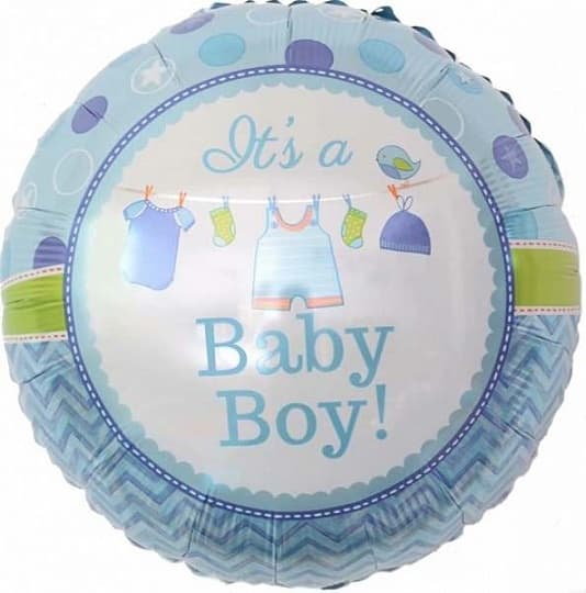 Шар (18"/46см) Круг,С днем рождением малыша!,голубой Шар (18"/46см) Круг,С днем рождением малыша!,голубой