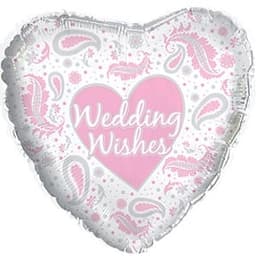 Шар (18"/46см) Сердце, Свадебные пожелания