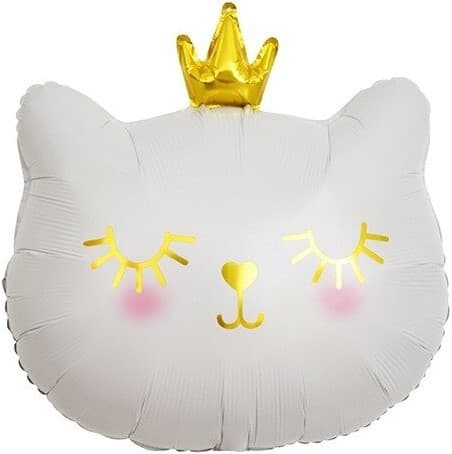 Шар (22''/56 см) Фигура, Котенок Принцесса, Белый Шар (22''/56 см) Фигура, Котенок Принцесса, Белый