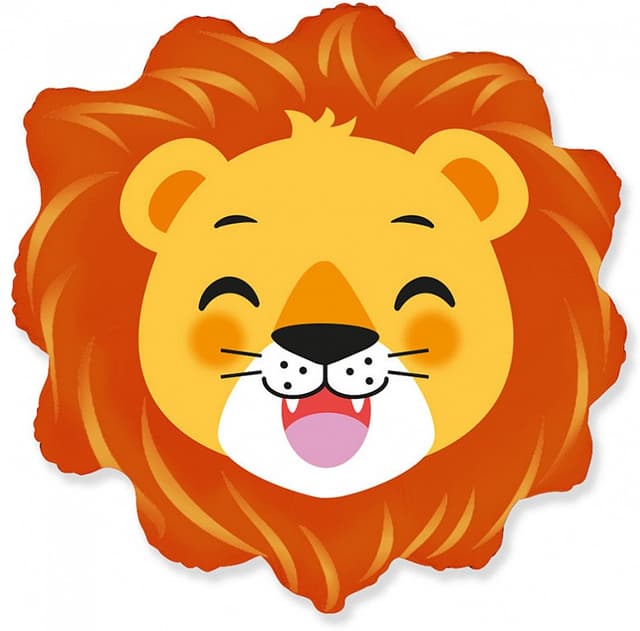 Шар (23''/58 см) Фигура, Голова, Счастливый Лев Шар (23''/58 см) Фигура, Голова, Счастливый Лев