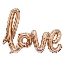 Шар (25"/64см) Фигура,Надпись Love,розовое золото