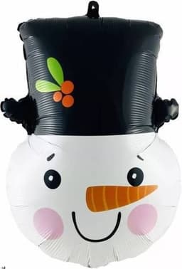Шар (28''/71 см) Фигура, Голова, Снеговик в цилиндре