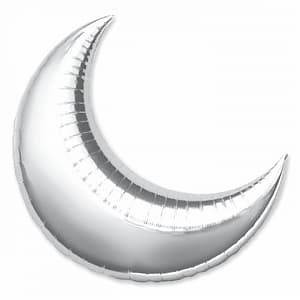 Шар (28"/71см) Фигура,Полумесяц ,серебро Шар (28"/71см) Фигура,Полумесяц ,серебро