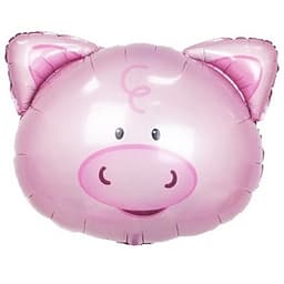 Шар 30"/76 см Фигура Большая голова Поросенка
