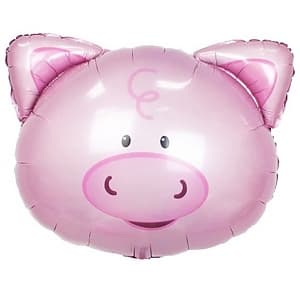 Шар 30"/76 см Фигура Большая голова Поросенка Шар 30"/76 см Фигура Большая голова Поросенка