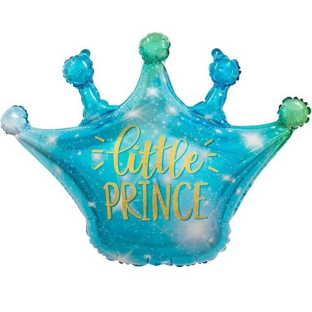 Шар (30"/76см) Фигура, Корона, Маленький Принц, голубой Шар (30"/76см) Фигура, Корона, Маленький Принц, голубой