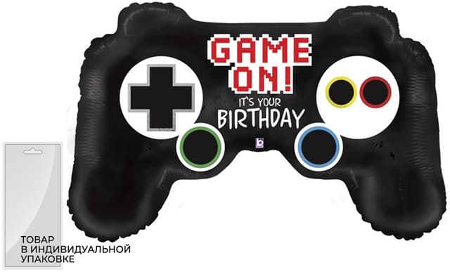 Шар (32''/81 см) Фигура, Геймпад, Твой День Рождения Шар (32''/81 см) Фигура, Геймпад, Твой День Рождения