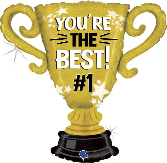 Шар (33/84 см) Фигура, Кубок Чемпиона, Ты Лучший #1, Золото