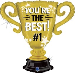 Шар (33/84 см) Фигура, Кубок Чемпиона, Ты Лучший #1, Золото
