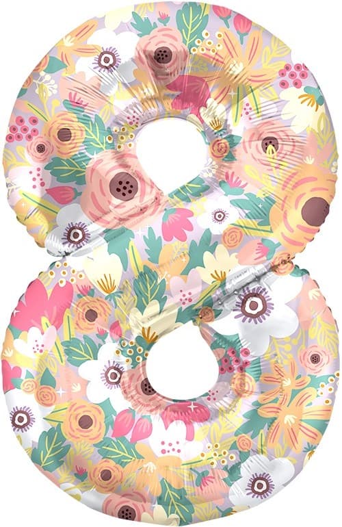 Шар (34''/86 см) Цифра, 8 Цветочный вальс Шар (34''/86 см) Цифра, 8 Цветочный вальс
