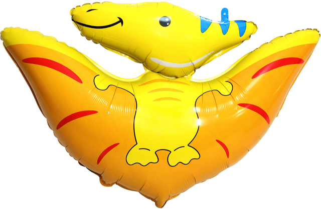 Шар (35''/89 см) Фигура, Динозавр Птеродактиль, Желтый Шар (35''/89 см) Фигура, Динозавр Птеродактиль, Желтый