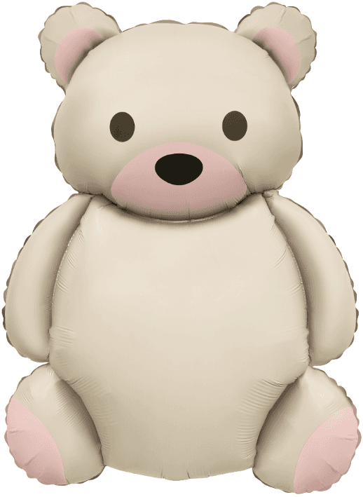 Шар (35''/89 см) Фигура, Мишка, Кремовый, Сатин