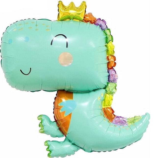 Шар (35"/89см) Фигура,Динозаврик в короне Шар (35"/89см) Фигура,Динозаврик в короне