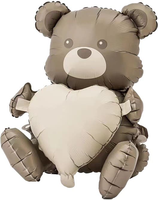 Шар 3D (26''/66 см) Фигура, Сидячий мишка с сердцем, Сатин (надувается только воздухом) Шар 3D (26''/66 см) Фигура, Сидячий мишка с сердцем, Сатин (надувается только воздухом)