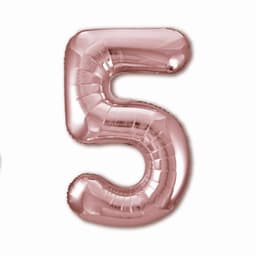 Шар (40''/102 см) Цифра, 5, Slim, розовое золото
