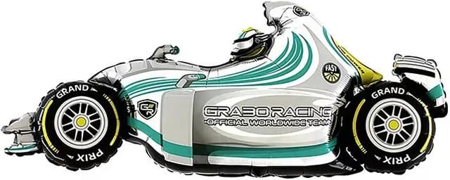 Шар (43''/109 см) Фигура, Гоночный автомобиль, Формула 1, Серый Шар (43''/109 см) Фигура, Гоночный автомобиль, Формула 1, Серый
