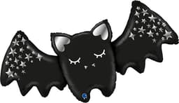 Шар (43''/109 см) Фигура, Летучая мышь, Серебряные звездочки