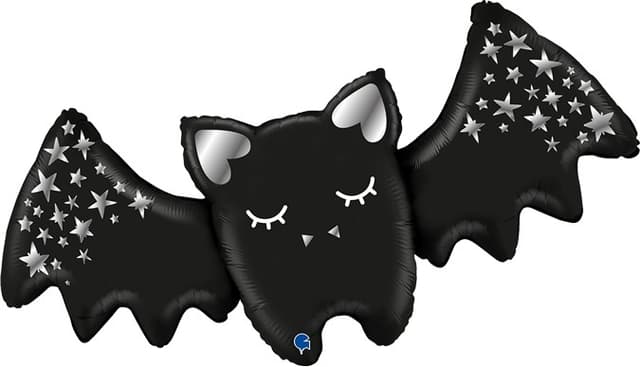 Шар (43''/109 см) Фигура, Летучая мышь, Серебряные звездочки Шар (43''/109 см) Фигура, Летучая мышь, Серебряные звездочки