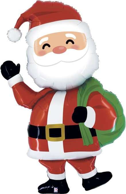 Шар (60''/152 см) Фигура, Дед Мороз с подарками Шар (60''/152 см) Фигура, Дед Мороз с подарками