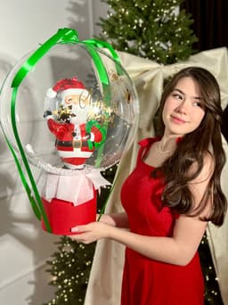 Шар баблс в шляпной коробке «Волшебный box Santa”