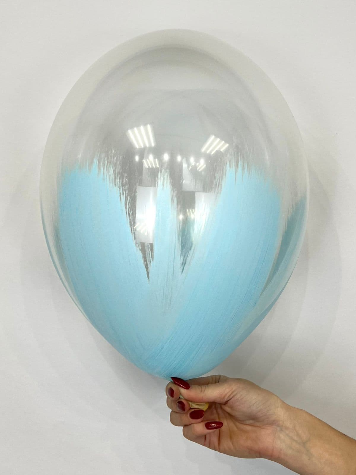 Шар Браш голубой макарунс, прозрачный кристалл 30см