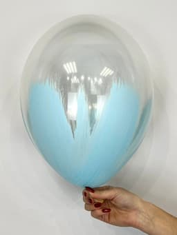 Шар Браш голубой макарунс, прозрачный кристалл 30см