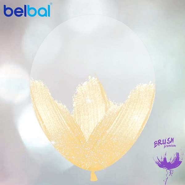 Шар Браш латте макарунс, прозрачный кристалл 30см