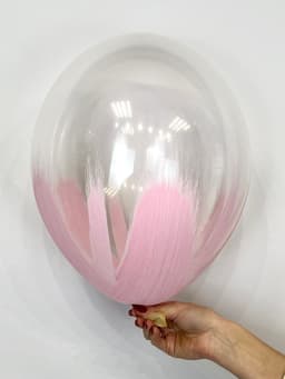 Шар Браш розовый макарунс, прозрачный кристалл 30см