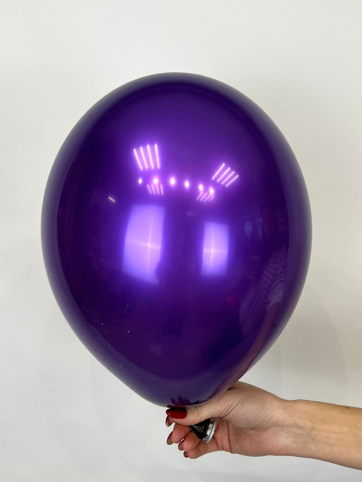 Шар даблстафф (шар в шаре) фиолетовый кристалл + серебро хром 30 см