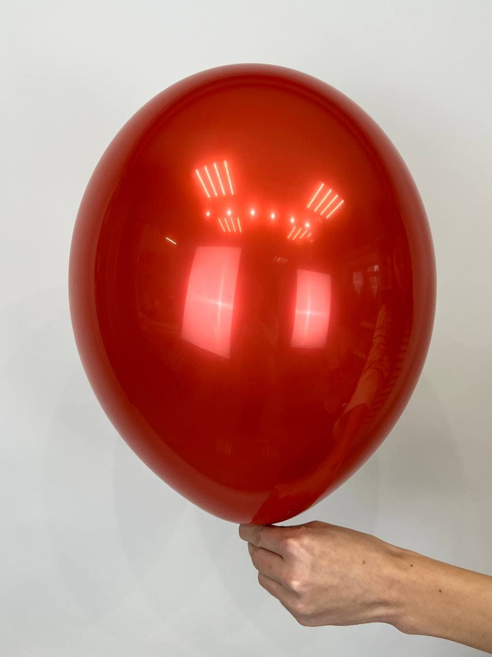 Шар даблстафф (шар в шаре) красный кристалл + серебро хром 30 см (2)