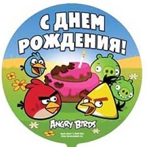 Шар фольга Angry Birds С Днем Рождения с гелием 45см Шар фольга Angry Birds С Днем Рождения с гелием 45см