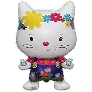 Шар фольга Котенок с друзьями белый с гелием 65см Шар фольга Котенок с друзьями белый с гелием 65см
