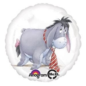 Шар фольга Ослик Иа с галстуком с гелием 45см