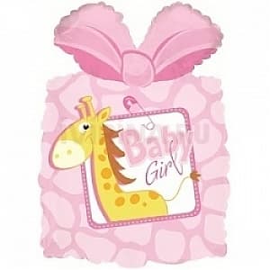 Шар фольга Подарок новорожденной девочке с гелием 65 см Шар фольга Подарок новорожденной девочке с гелием 65 см