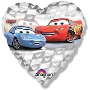 Шар фольга Сердце Тачки с гелием 45см