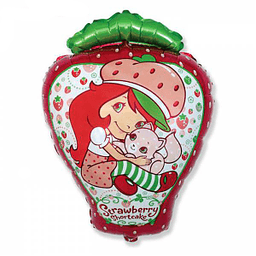 Шар фольга Шарлотта Земляничка с кошкой с гелием