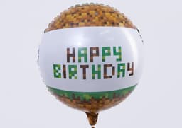 Шар фольгированный круг 18"/45 см «С Днём рождения. Пиксели»