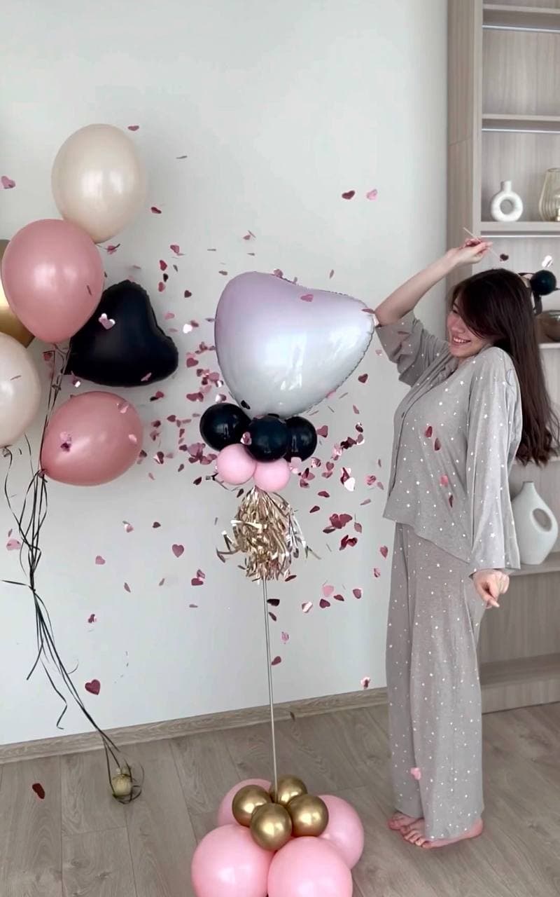 Шар на стойке с воздухом «Девичник. Шар с фамилией»