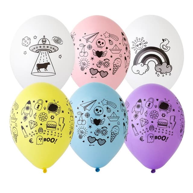 Шар с рис 14"/ 36 см Doodle Шар с рис 14"/ 36 см Doodle