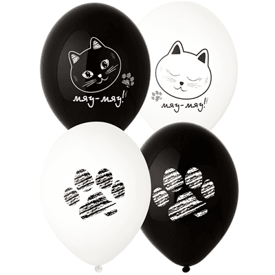 Шар с рис 14" Котик Лапки Шар с рис 14" Котик Лапки