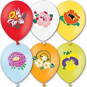Шар с рис 14" Цветы 3цв Шар с рис 14" Цветы 3цв