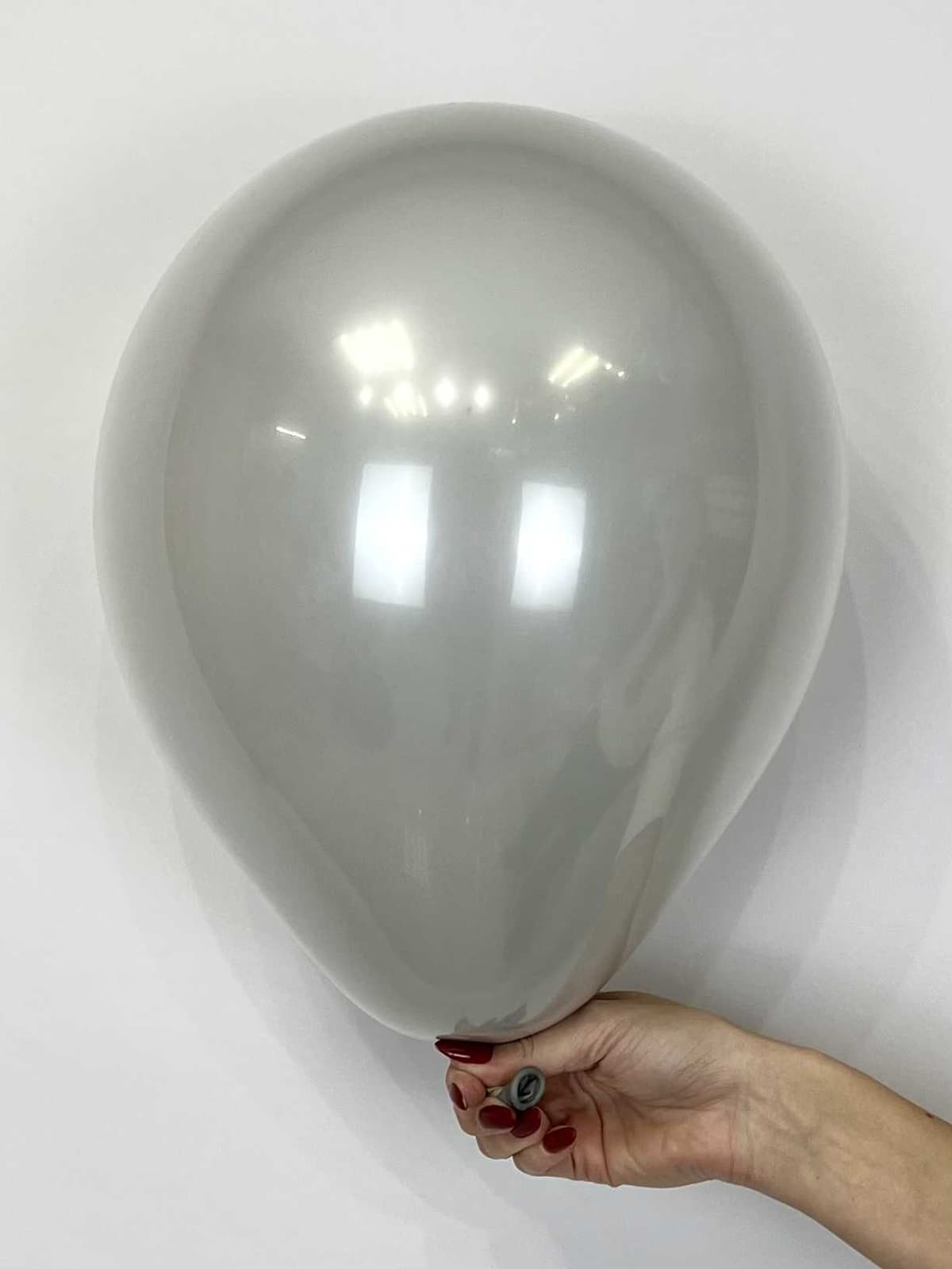 Шар стекло (шар в шаре) Серый пастель + прозрачный 30 см