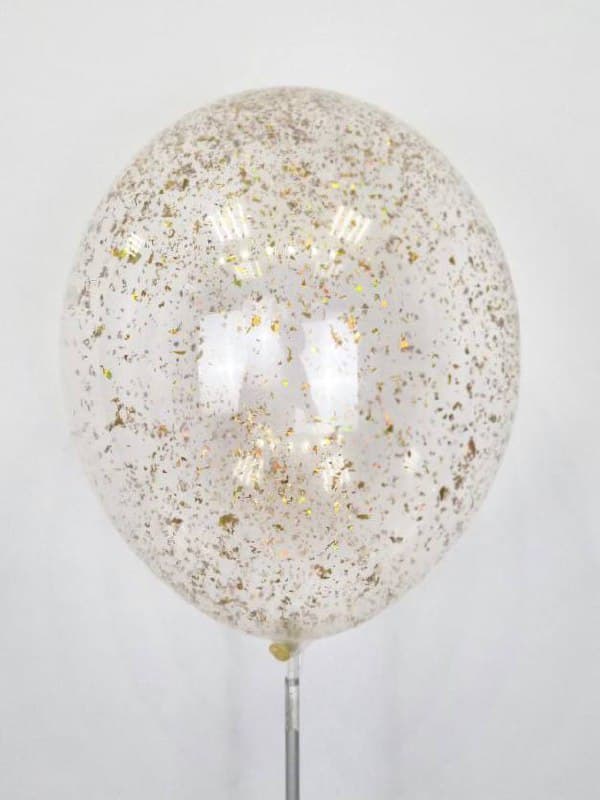 Шарик с конфетти блестки голограф ,фольга (золото) Шарик с конфетти блестки голограф ,фольга (золото)