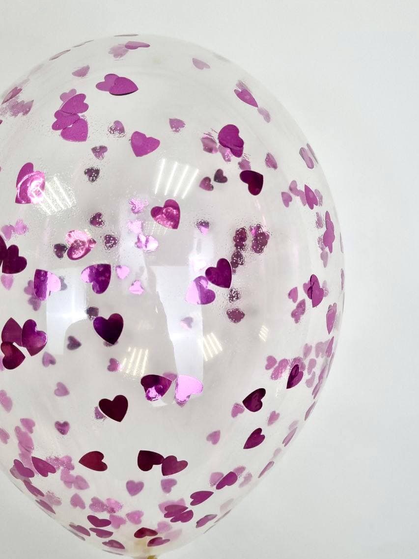 Шарик с конфетти сердца (розовые)