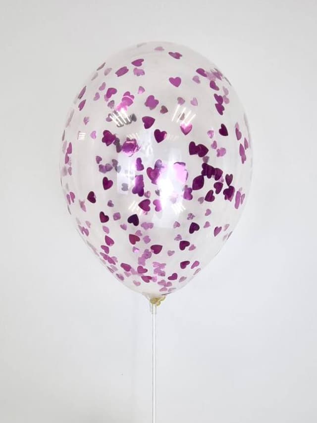 Шарик с конфетти сердца (розовые) Шарик с конфетти сердца (розовые)