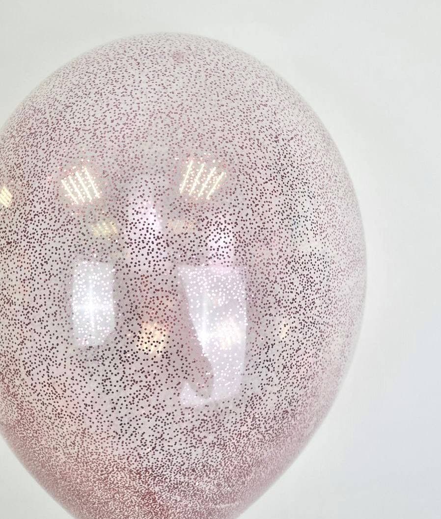 Шарик с конфетти шестигранное (розовое)