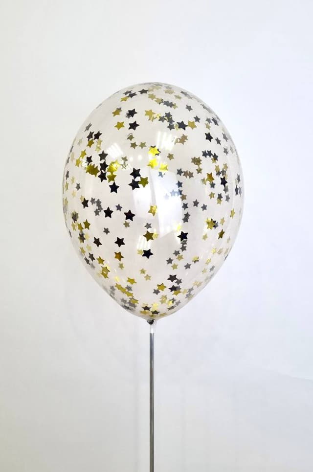 Шарик с конфетти звезды (Черный и золотой микс) Шарик с конфетти звезды (Черный и золотой микс)