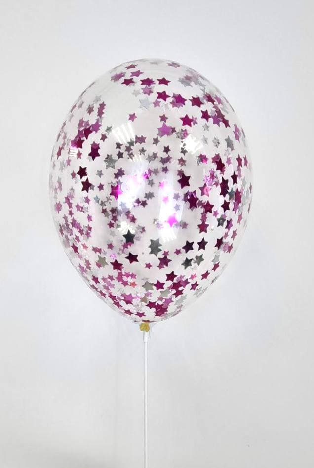 Шарик с конфетти звезды (Розовый микс) Шарик с конфетти звезды (Розовый микс)