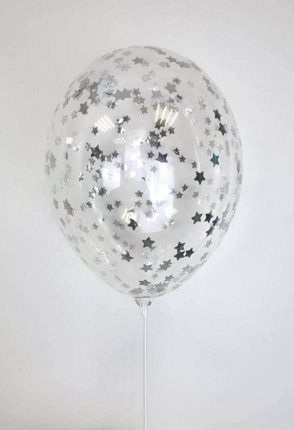 Шарик с конфетти звезды (Серебро) Шарик с конфетти звезды (Серебро)